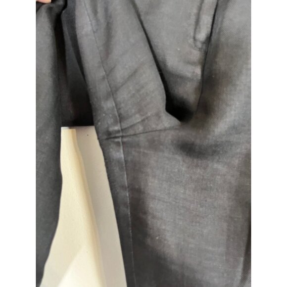 Talbots Irish Linen Neutral Pant Black 14P Classic Chic Work Wear Preppy Office - Picture 2 of 10